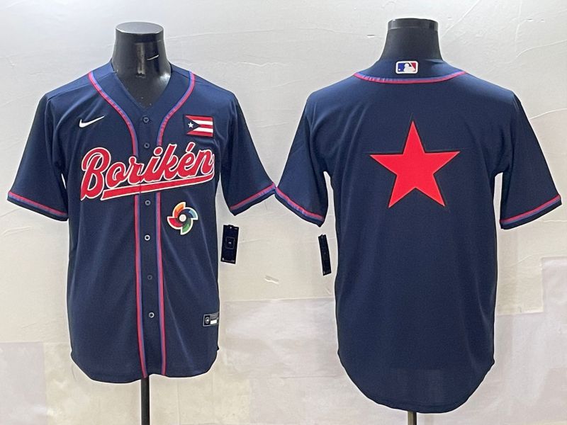 Men Puerto Rico Blank Blue Joint Name 2025 Nike MLB Jersey style 5